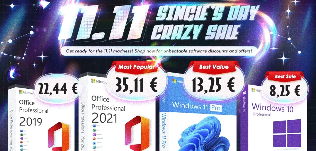 11.11 výpredaj na Godeal24 už vypukol! Obmedzená ponuka lacného Microsoft Office 2021 a Windows 11 už od 10€!