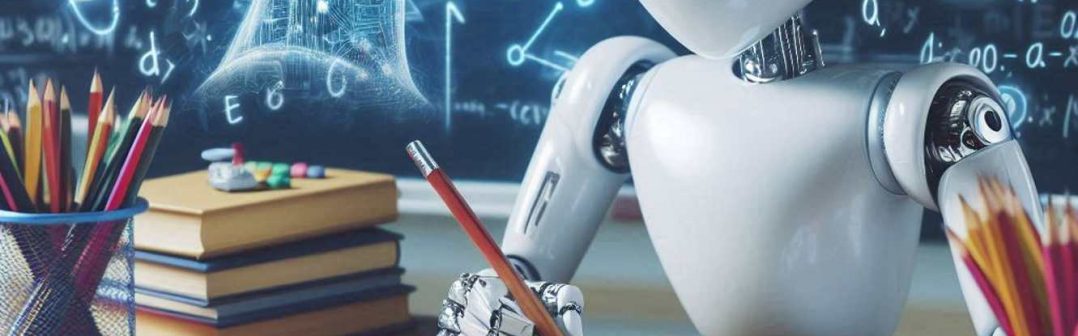 AI robot is writing AI image