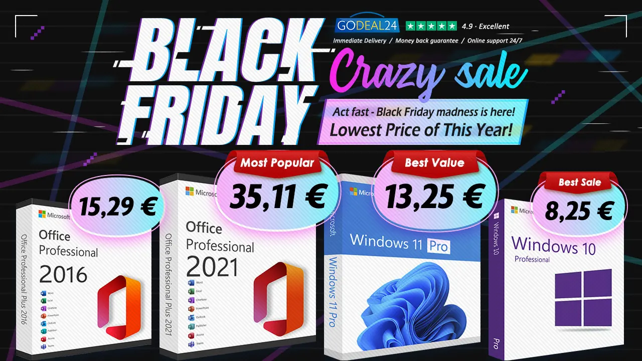 Black Friday 2024: Upgradujte svoj PC s doživotným Microsoft Office už od 15 € a originálnym Windows 11 od 10 € na Godeal24!