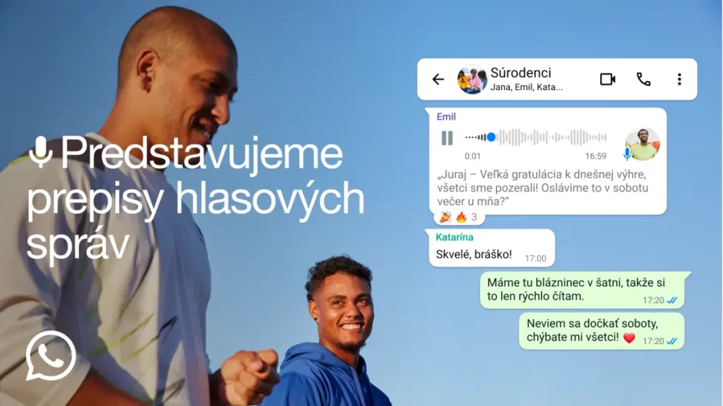 Prepisy hlasových správ v službe WhatsApp