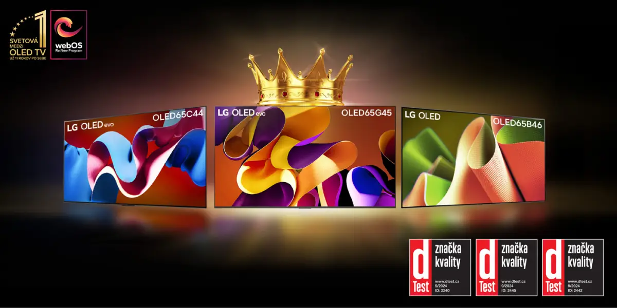 Hneď desať televízorov LG získalo prestížne ocenenie v testovaní dTestu