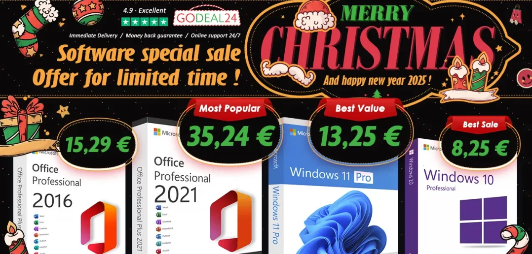 Zvýšte produktivitu s Windows 11 Pro za 10 € a Microsoft Office za 15 € na Godeal24 túto Vianoce!