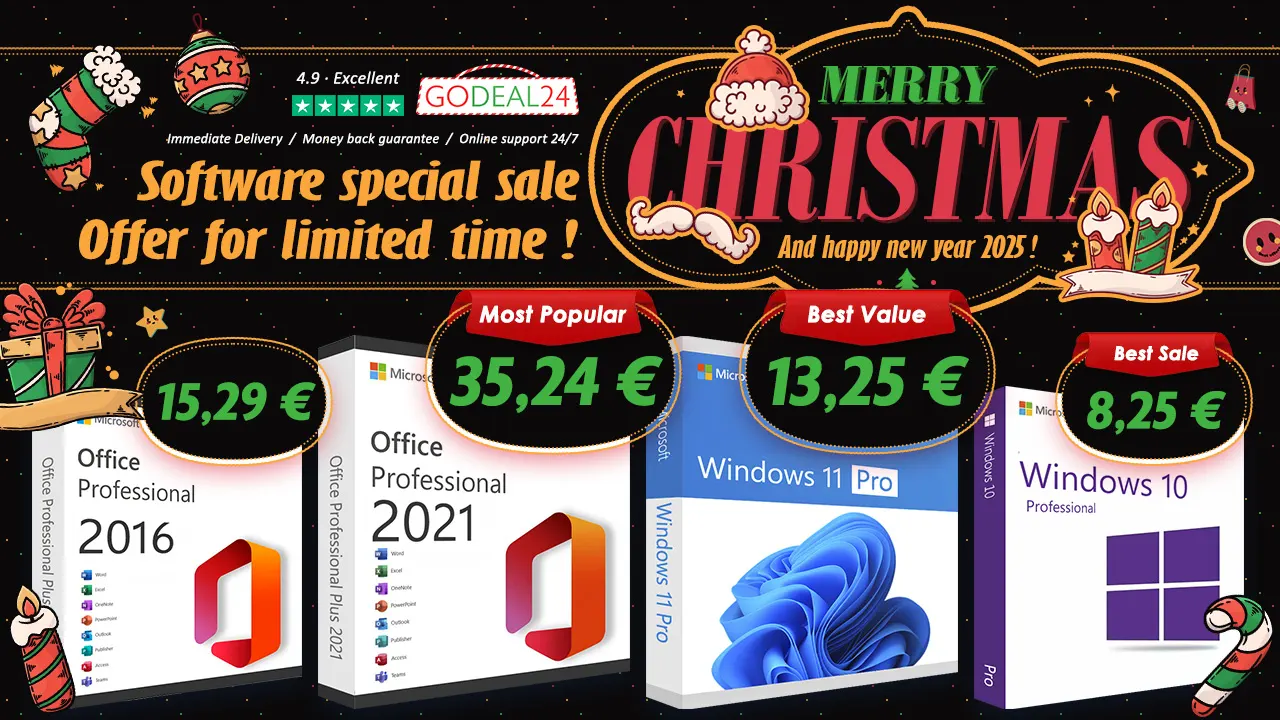 Zvýšte produktivitu s Windows 11 Pro za 10 € a Microsoft Office za 15 € na Godeal24 túto Vianoce!
