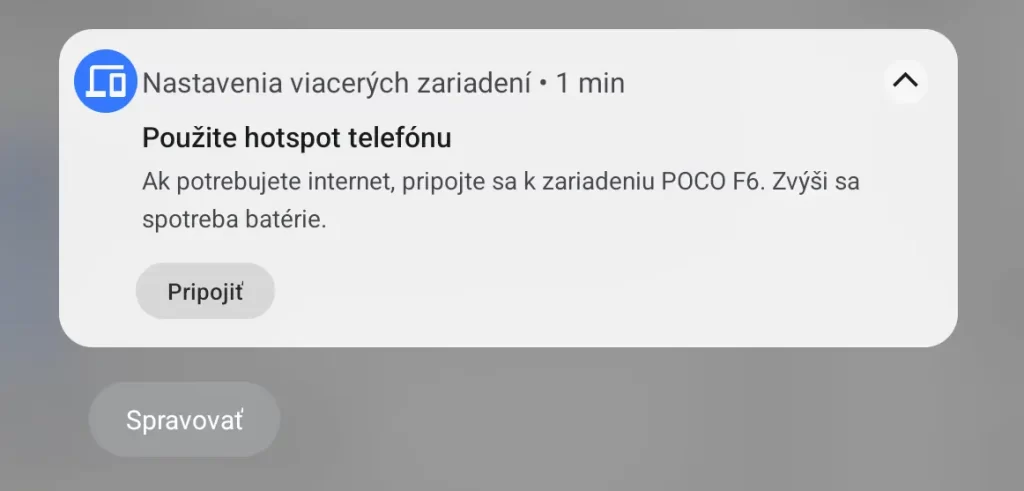 Zdieľanie internetu cez funkciu Nastavenia viacerých zariadení