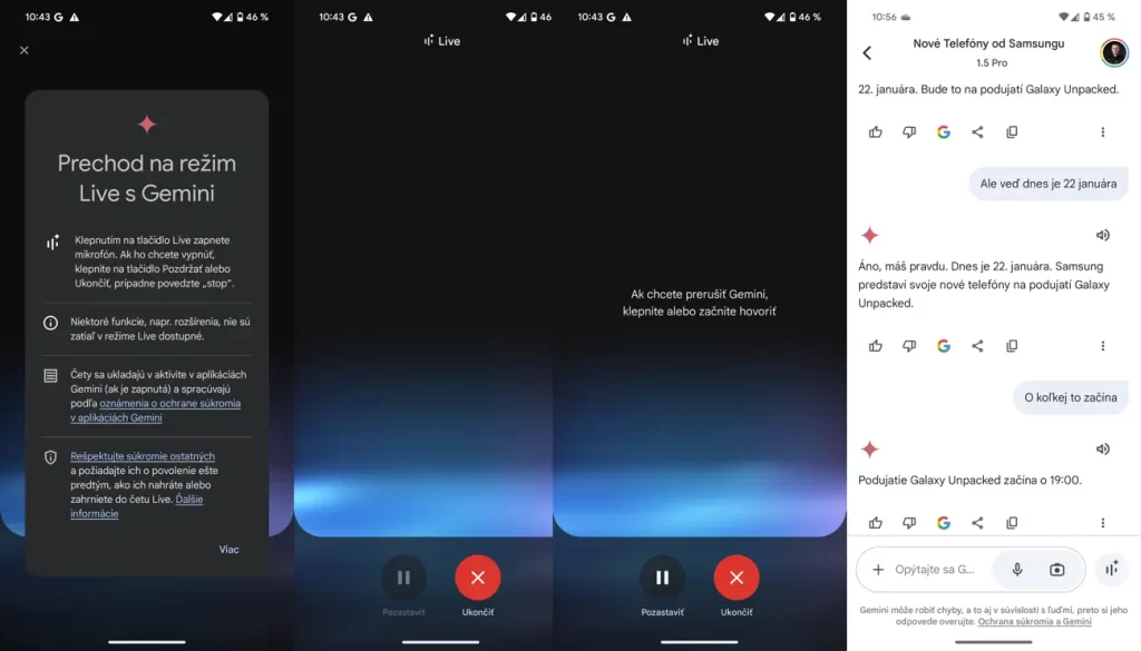 Gemini Live funguje už aj v slovenčine