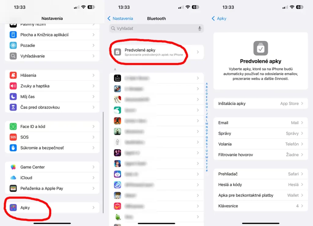 Nastavenie predvolených aplikácií v iPhone