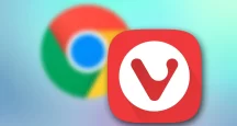 Vivaldi logo pred logom Chrome