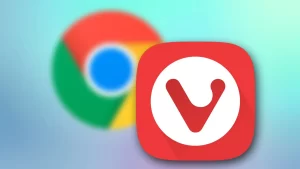 Vivaldi logo pred logom Chrome