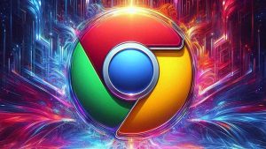 chrome browser logo cyberpunk style AI image