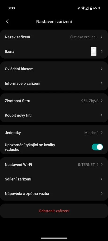 Aplikácia VeSync pre čističku Levoit Core 300S