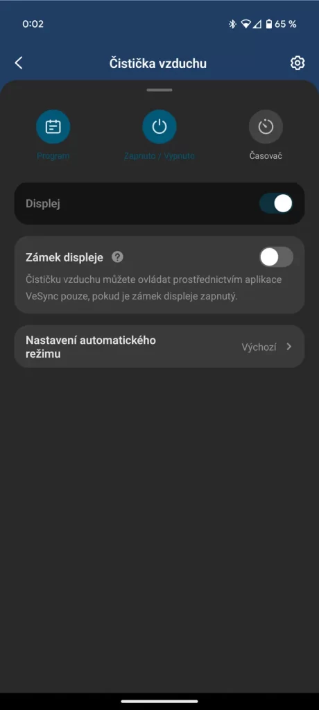 Aplikácia VeSync pre čističku Levoit Core 300S