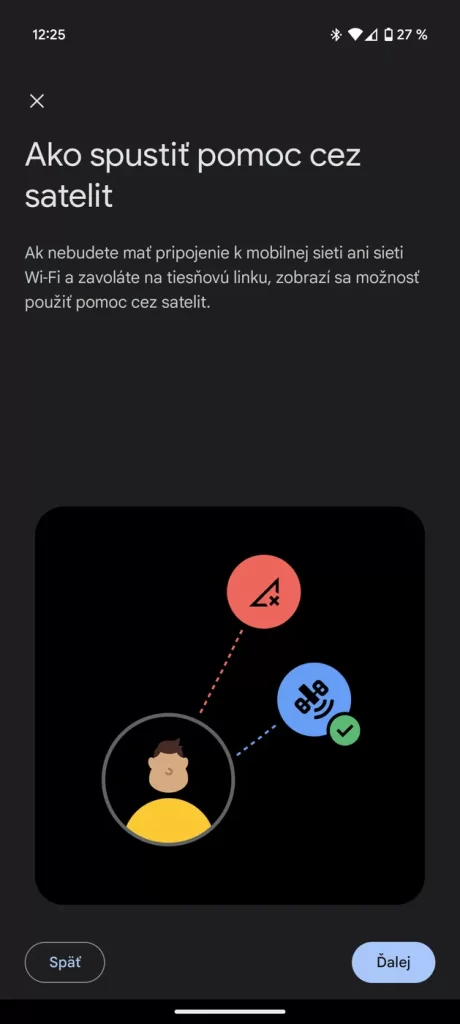 Pomoc cez satelit je dostupná pre vybrané Pixel smartfóny.