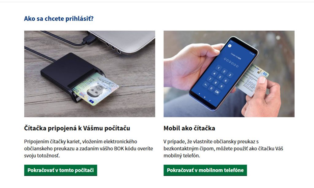 Prihlasovanie pomocou smartfónu alebo na počítači