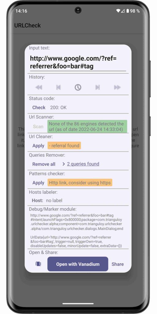 URLCheck app for android
