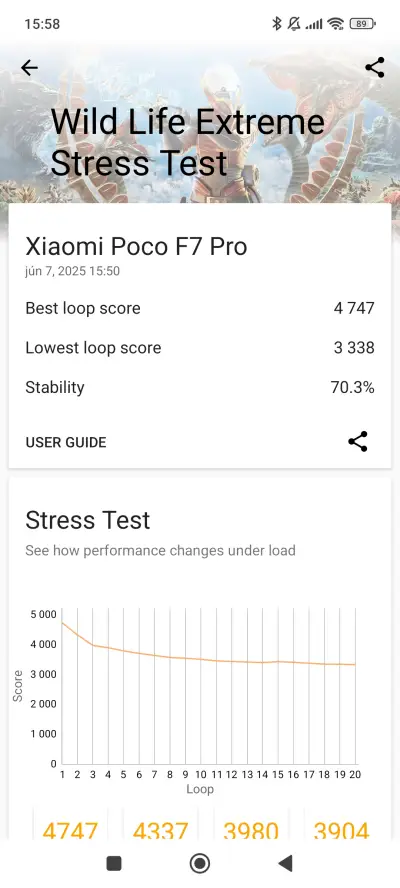 POCO F7 Pro v benchmarku 3DMark
