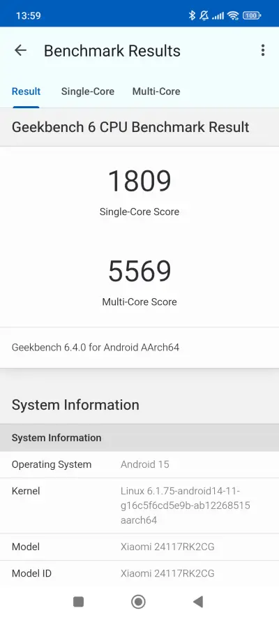 POCO F7 Pro v benchmarku Geekbench 6