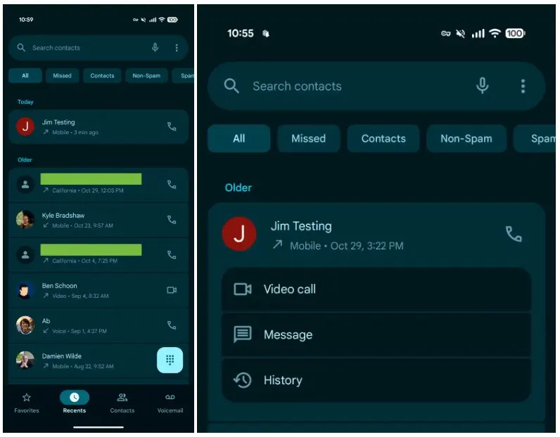 Aplikácia Telefón Google má nový dizajn Material 3 Expressive