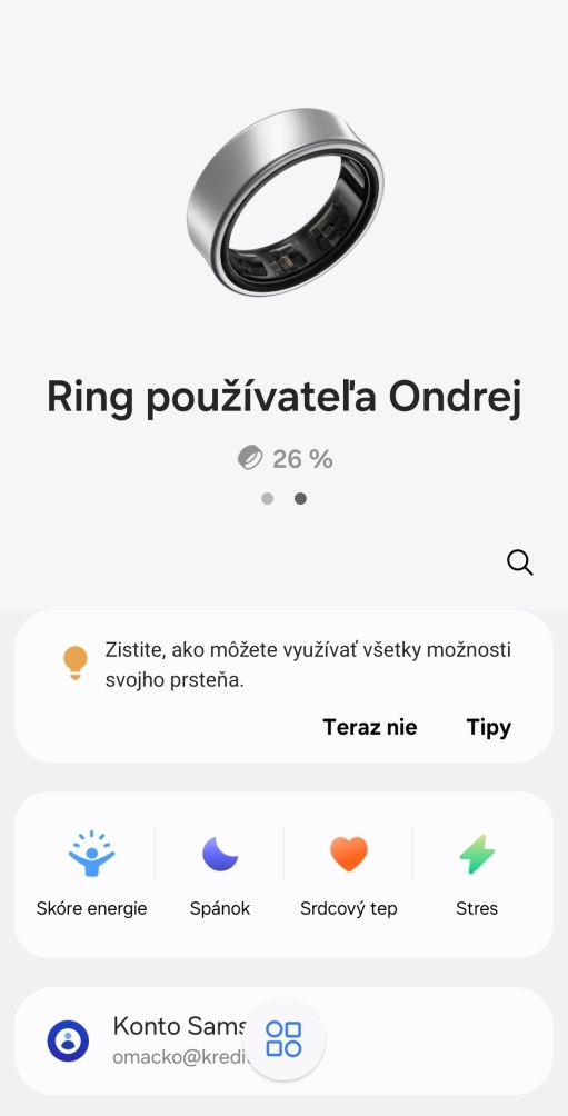 Ring v aplikácii Wearable