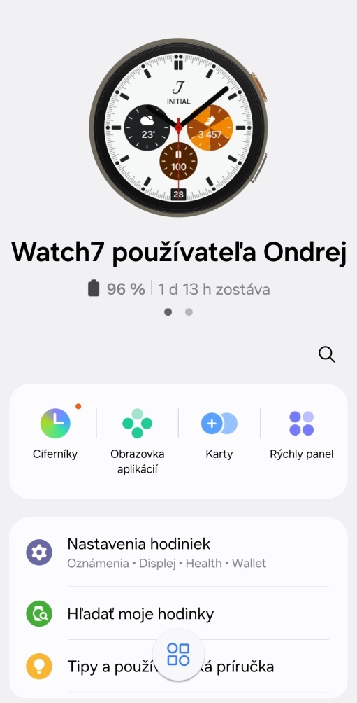 Watch7 v aplikácii Wearable