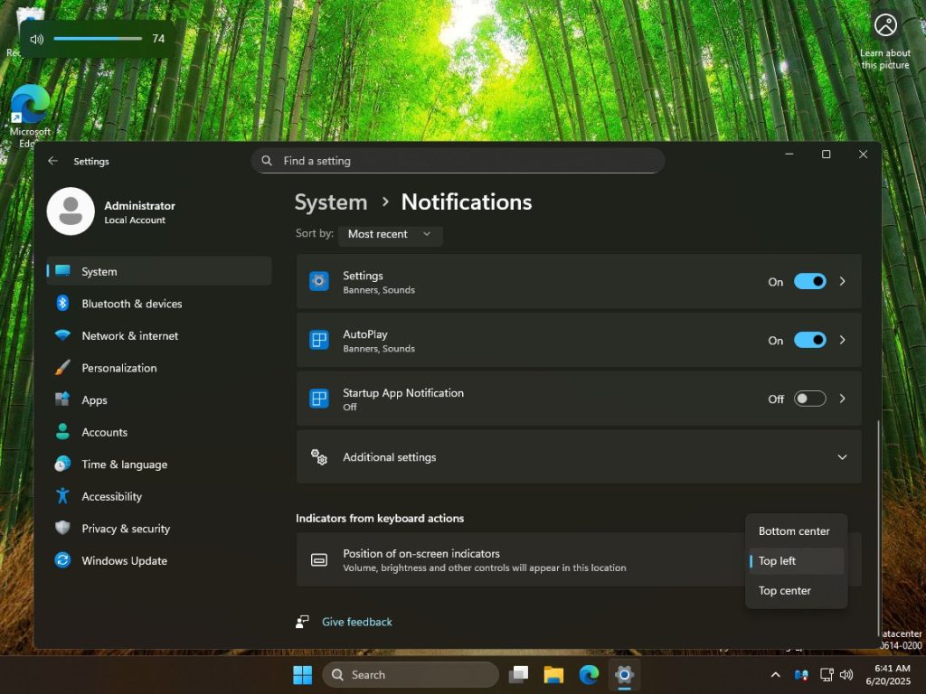 windows 11 osd notification