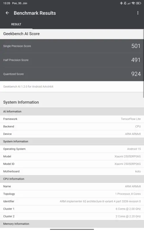 REDMI Pad 2 4G v benchmarkoch