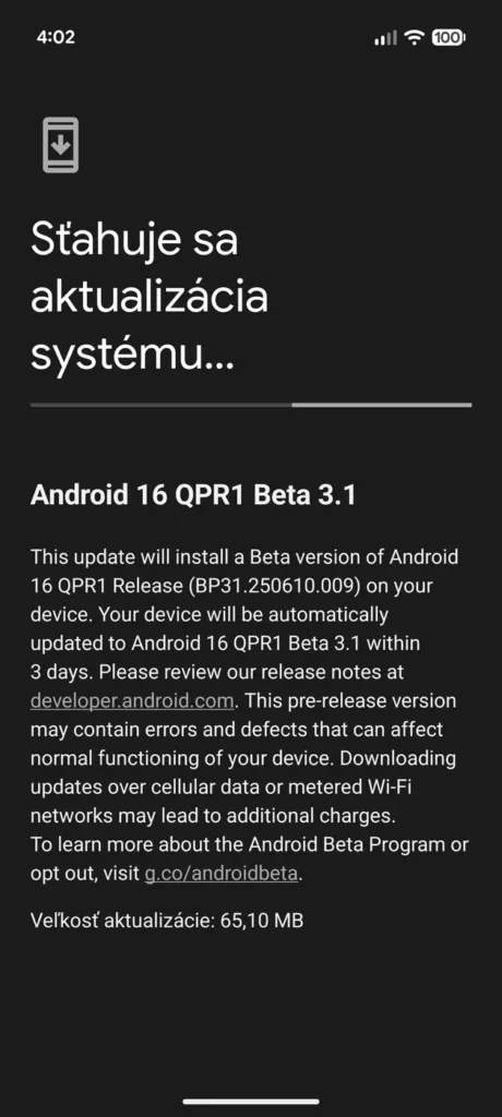 Google pred pár hodinami vydal verziu Android 16 QPR1 Beta 3.1