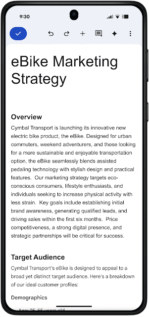 Gemini images in Google docs android