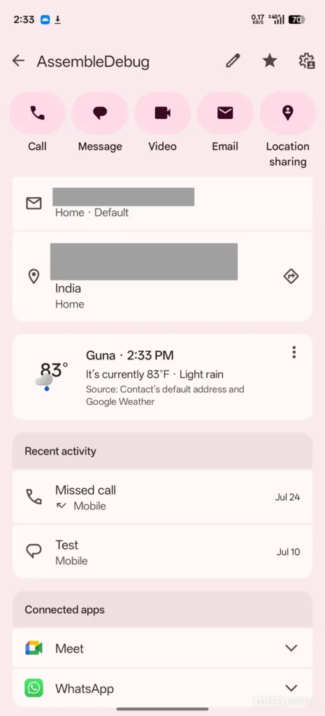 Google Kontakty s dizajnom Material 3 Expressive