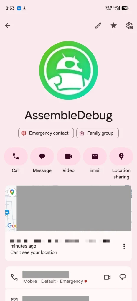 Google Kontakty s dizajnom Material 3 Expressive