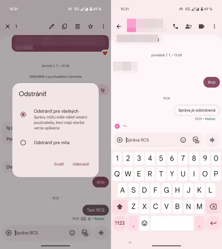 Ako odstrániť RCS správy v aplikácii Google Správy?