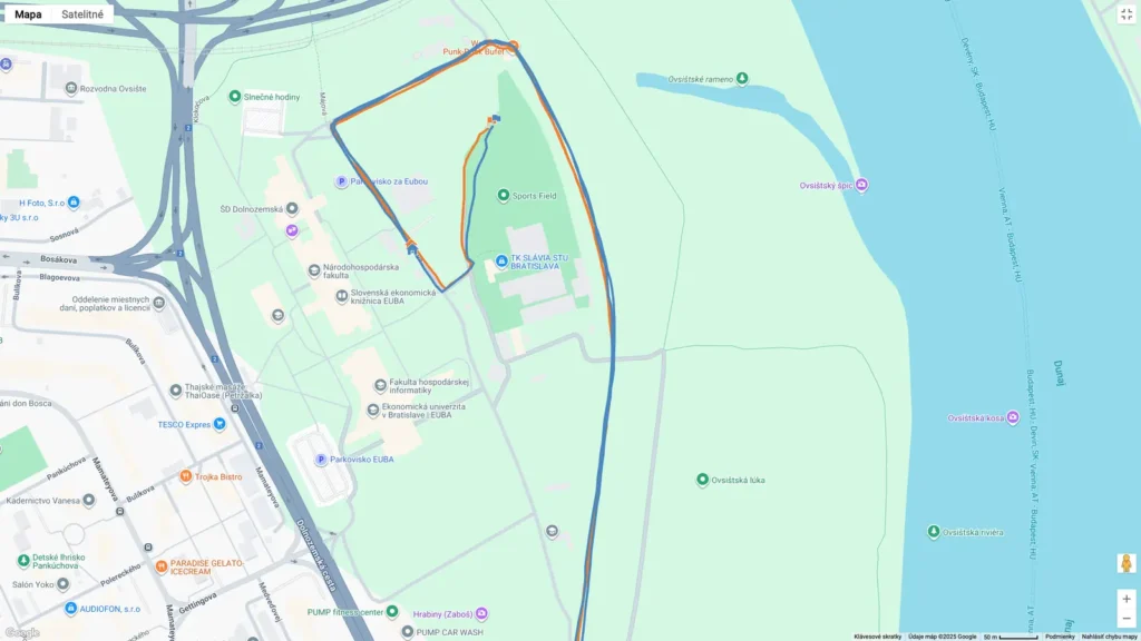 CMF Watch 3 Pro: Presnosť záznamu GPS (modrá farba)