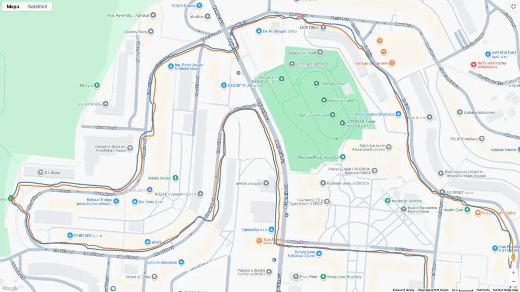 CMF Watch 3 Pro: Presnosť záznamu GPS (modrá farba)