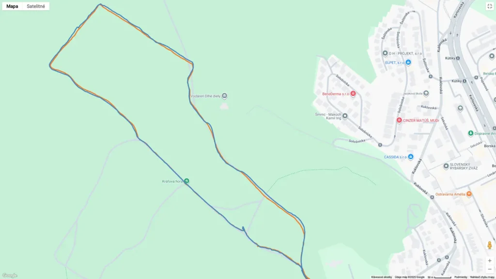 CMF Watch 3 Pro: Presnosť záznamu GPS (modrá farba)