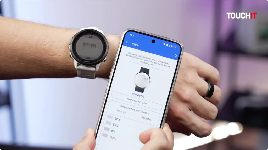 Aplikácia Mobcards pre Garmin hodinky