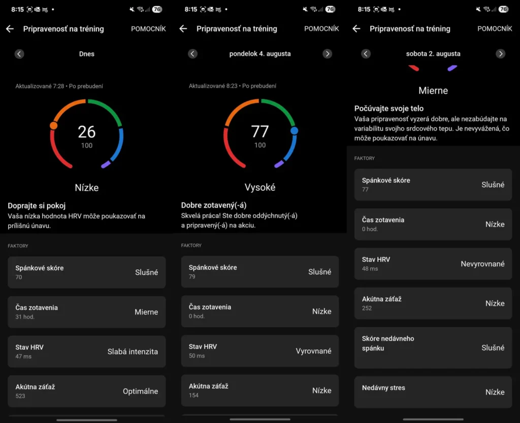 Pripravenosť na tréning podľa Garmin hodiniek