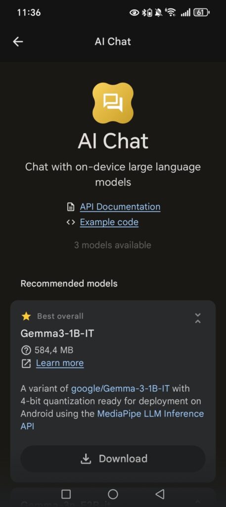 Google AI Edge Gallery