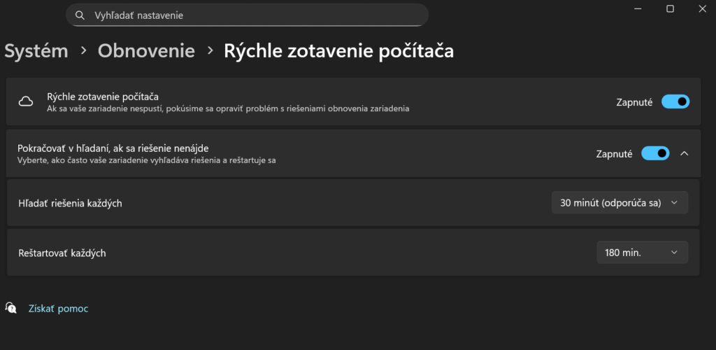 windows zotavenie pocitaca
