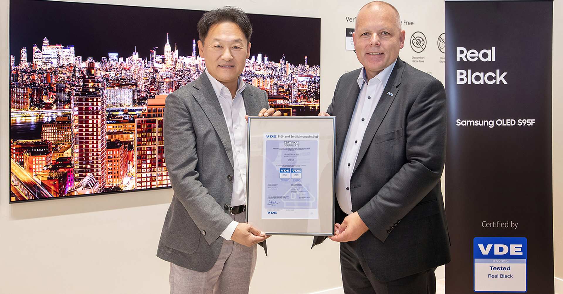 Televízory Samsung OLED v modelovej sérii 2025 získali vďaka obrazovej kvalite certifikát Real Black od VDE