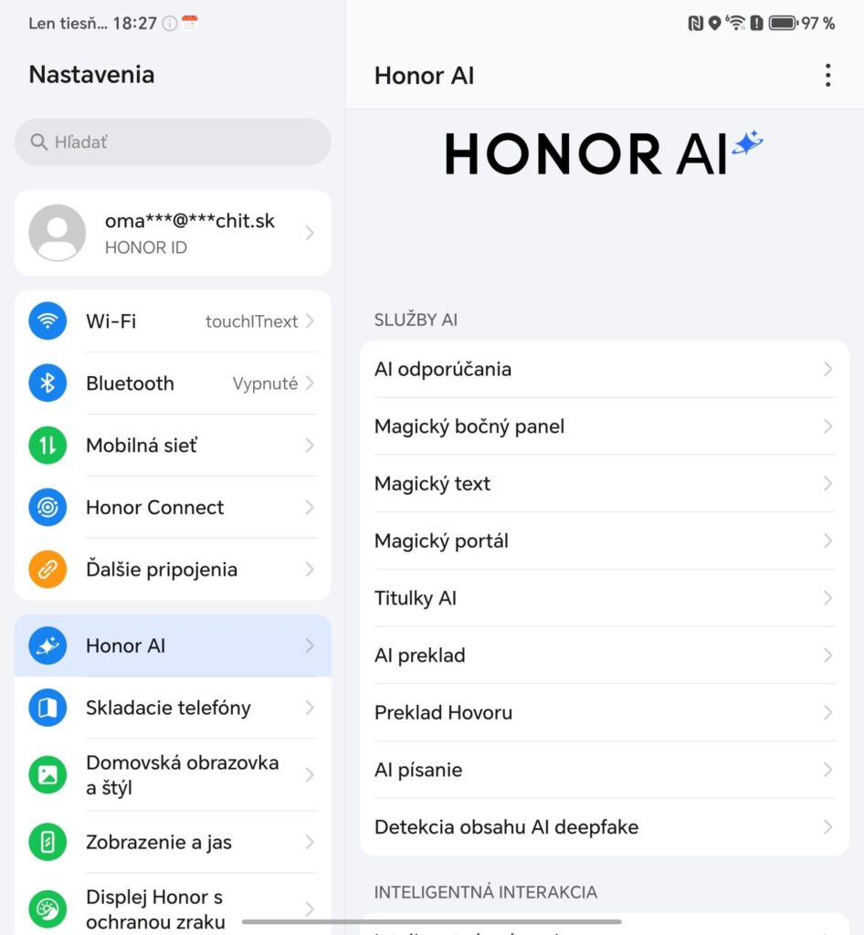 Prehľad funkcií HONOR AI