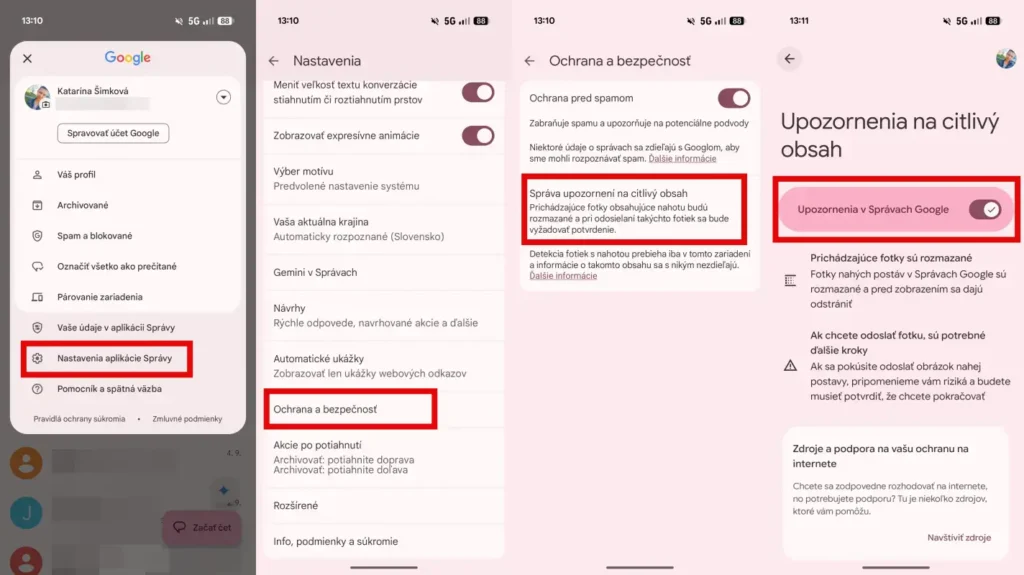 Upozornenia na citlivý obsah v Správach Google