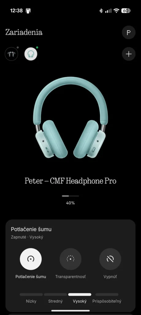 Aplikácia Nothing X s CMF Headphone Pro