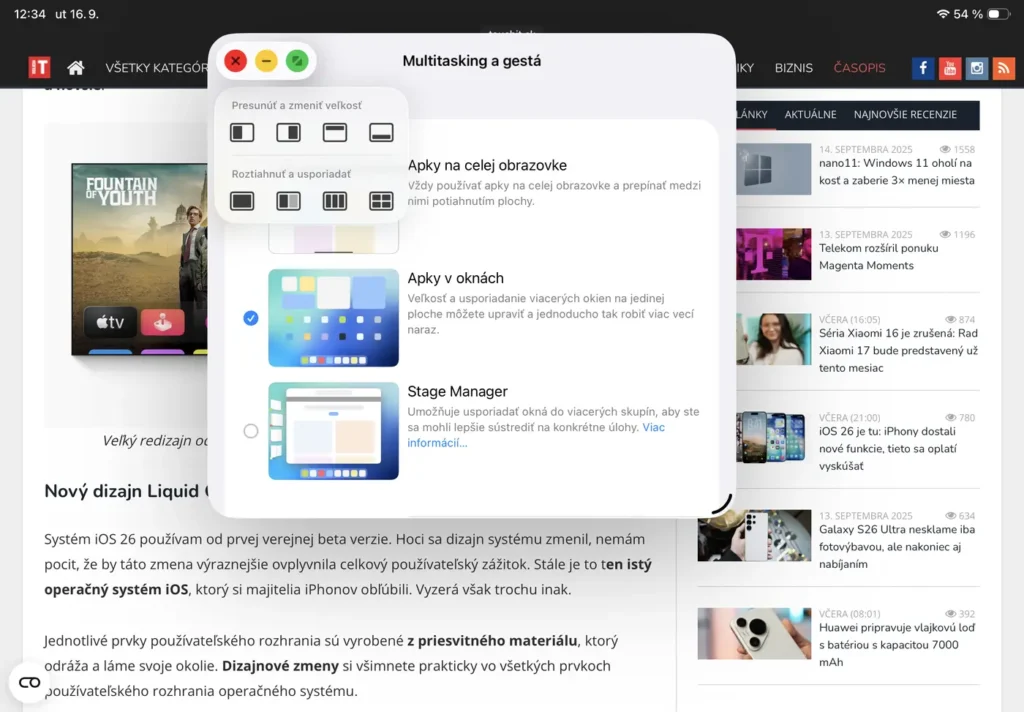 iPadOS 26: Práca s viacerými oknami
