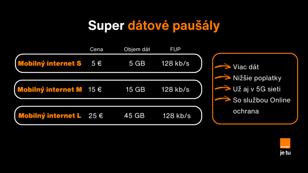 orange super datove pausaly