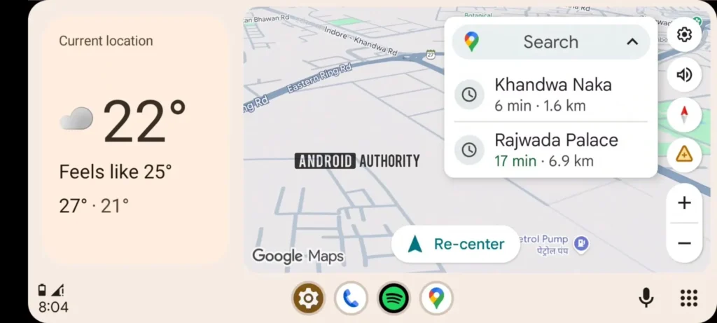 Widget na domovskej obrazovke v Android Auto