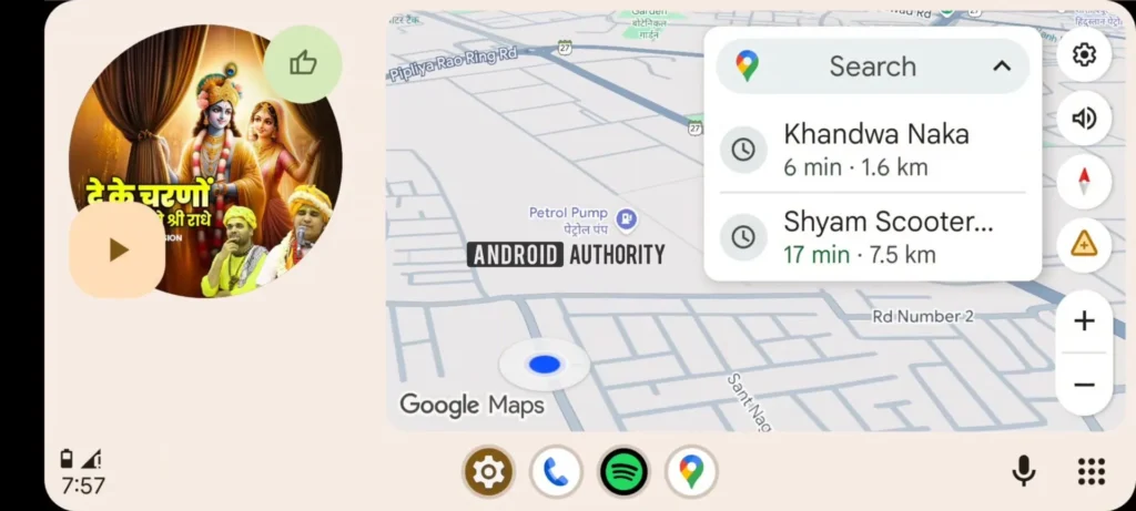 Widget na domovskej obrazovke v Android Auto