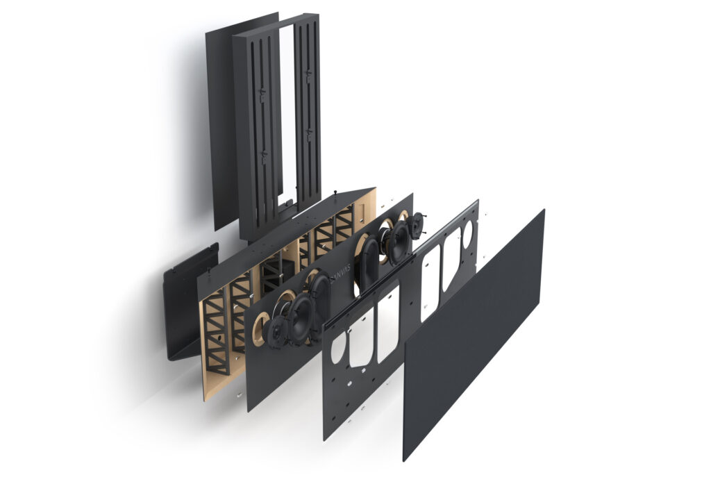 Detail CANVAS SOLO a držiak na televízor