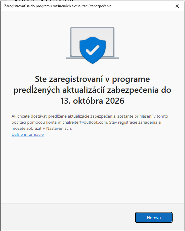 Windows 10 registracia podpora