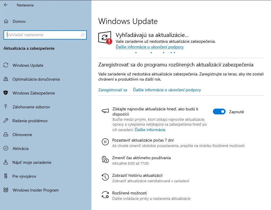 Windows 10 registracia podpora