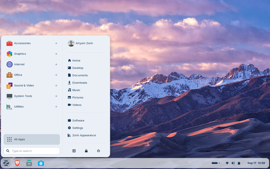 zorin OS 18-desktop