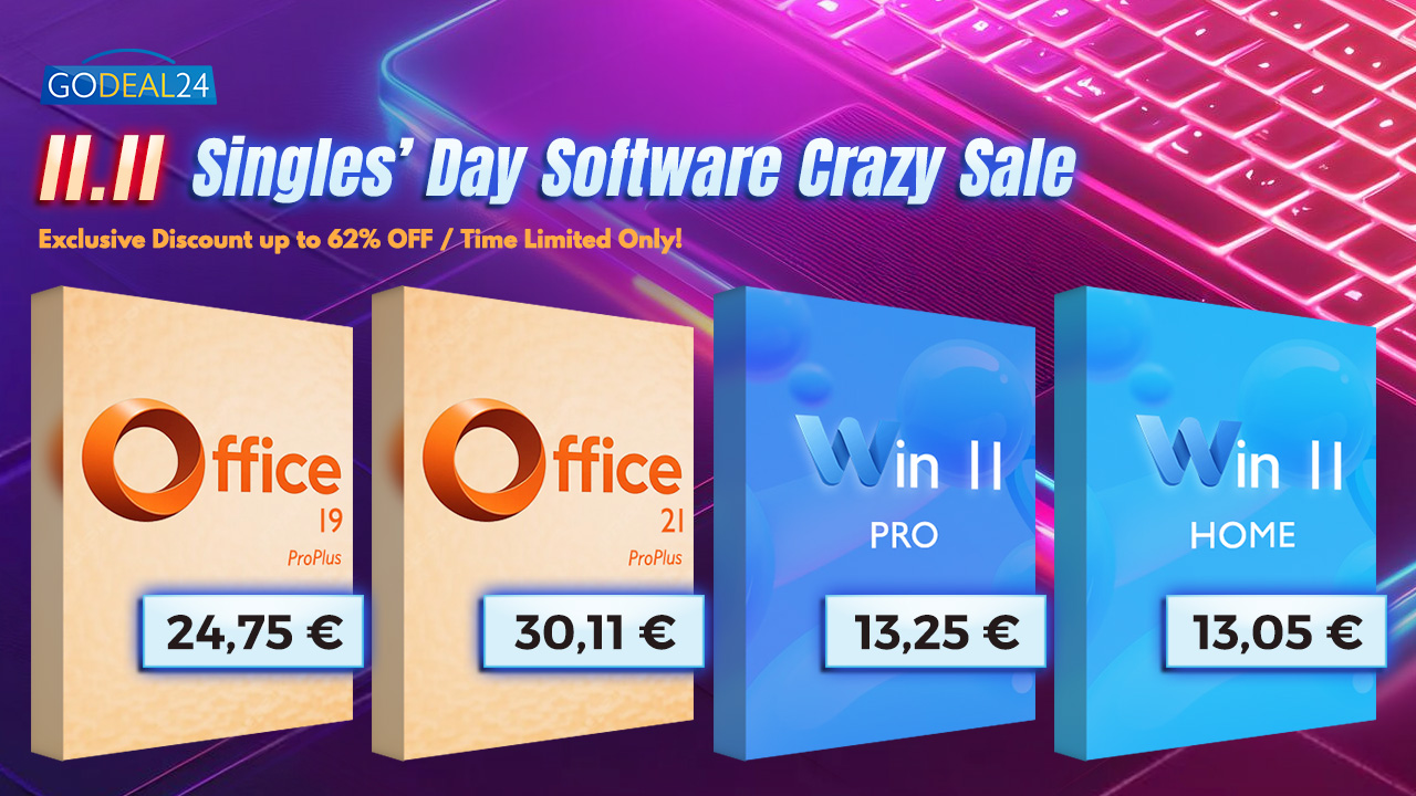 11.11. výpredaj: Získajte doživotnú licenciu MS Office 2021 len za 30,11 € a Windows 11 Pro za 13,25 €!